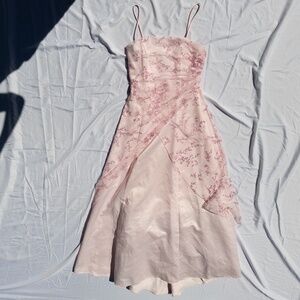 vintage pink prom dress maxi dress satin sparkly size small aspeed
